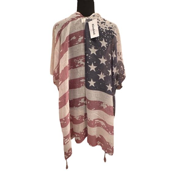 Kindred Other - Kindred - American flag mesh Kimono patriotic size 1X new with tags